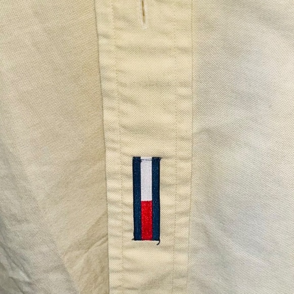 Tommy Hilfiger Button Down Shirt Light Yellow Size 17 1/2 32-33 - Picture 5 of 9